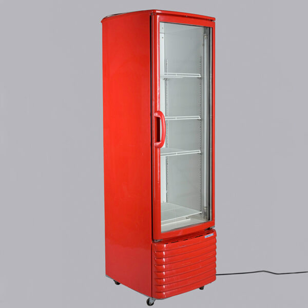 Kühlschrank mit Glastür rot 1